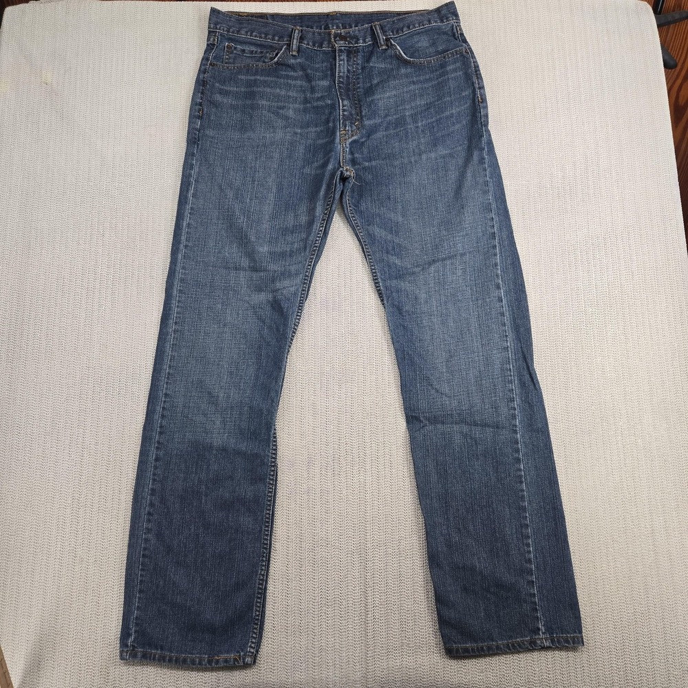Levis 505 Jeans Mens 36x34 Blue Straight Leg Denim Medium Wash Classic Fit